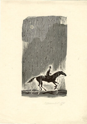 Синилов Евгений Григорьевич. Лот из 10 иллюстраций к различным литературным произведениям с приложением двух рукописных писем художника